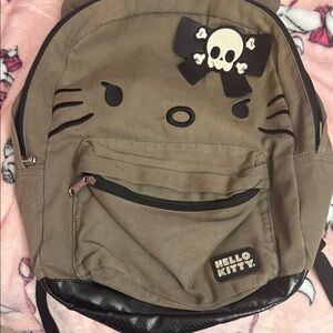 Hello Kitty Tan Backpack with Skull Bow